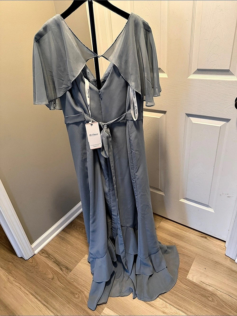 JJ’s House Blue Ruffle Maxi Dress NWT - Picture 2 of 5